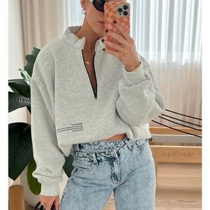 White Fox quarter Zip hoodie